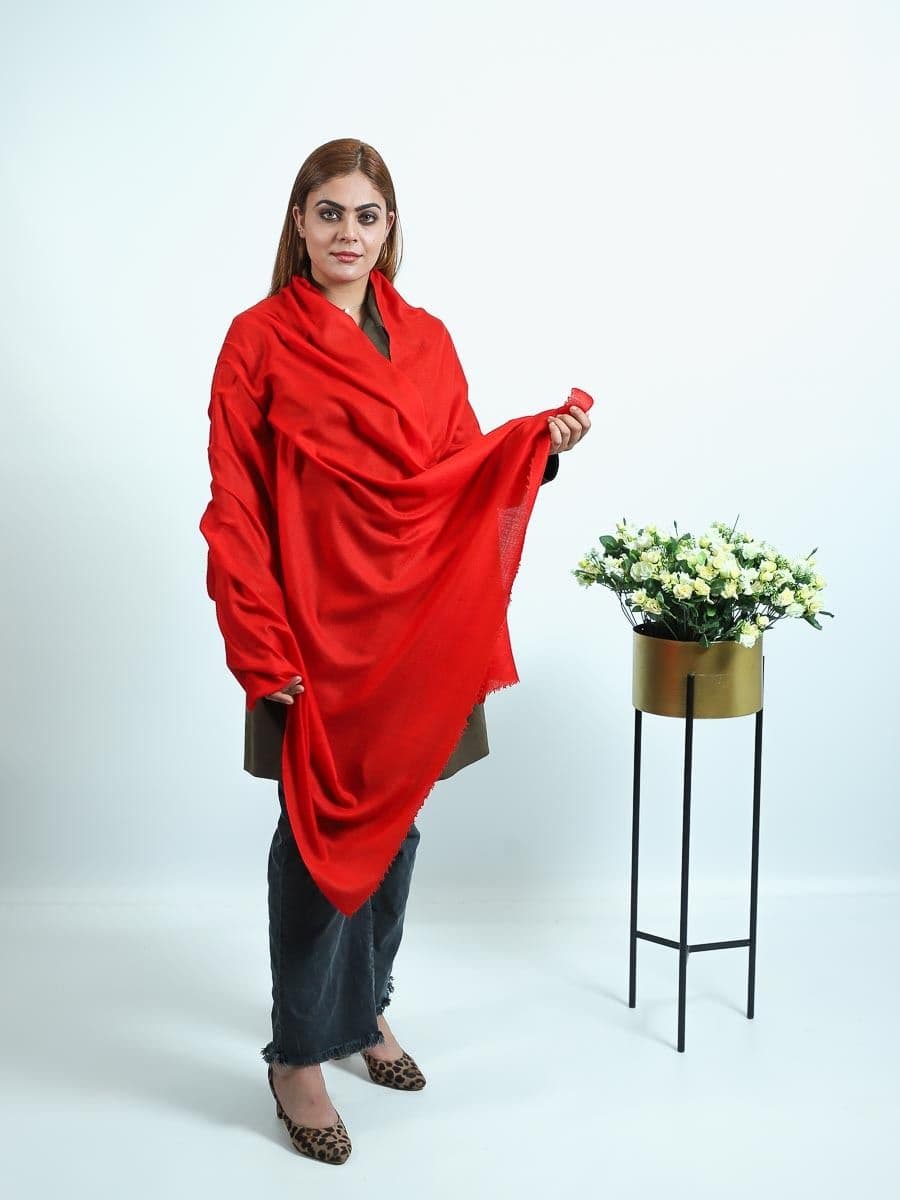 pashmina plain shawls red